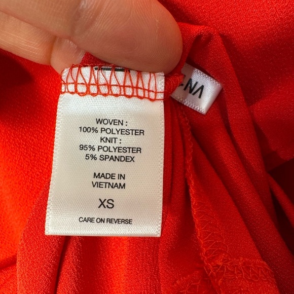 NY&C Red Puff Sleeve Knit Sailor Top XS - Picture 4 of 6